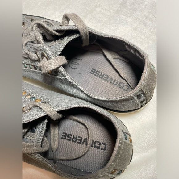 Converse Chuck Taylor All Star Eyebrow CutOut Ox Ground Grey Studded Women’s 9.5 - Picture 5 of 8